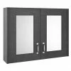York Traditional Dark Grey 2 Door Mirror Cabinet (800 x 162mm) -Bathroom Mirrors Shop YRK8MD p